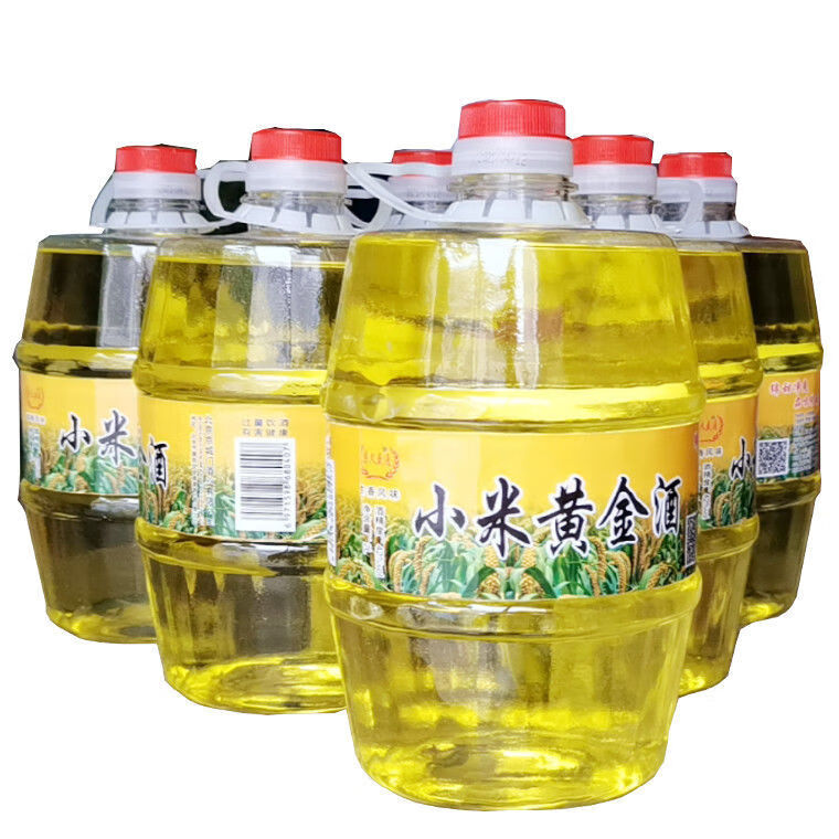 二锅头黄金酒 42度2l*6桶整箱装 浓香风味白酒 小米黄金酒42度2l*6桶