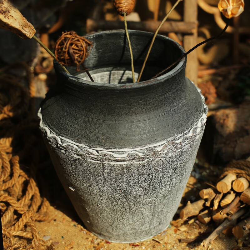 土陶罐多肉植物老桩盆花盆器大号复古红陶土粗陶盆陶罐透气法师hp417