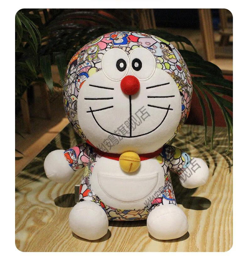2022新款日本村上隆哆啦a梦公仔联名款毛绒玩具叮当猫机器猫玩偶生日