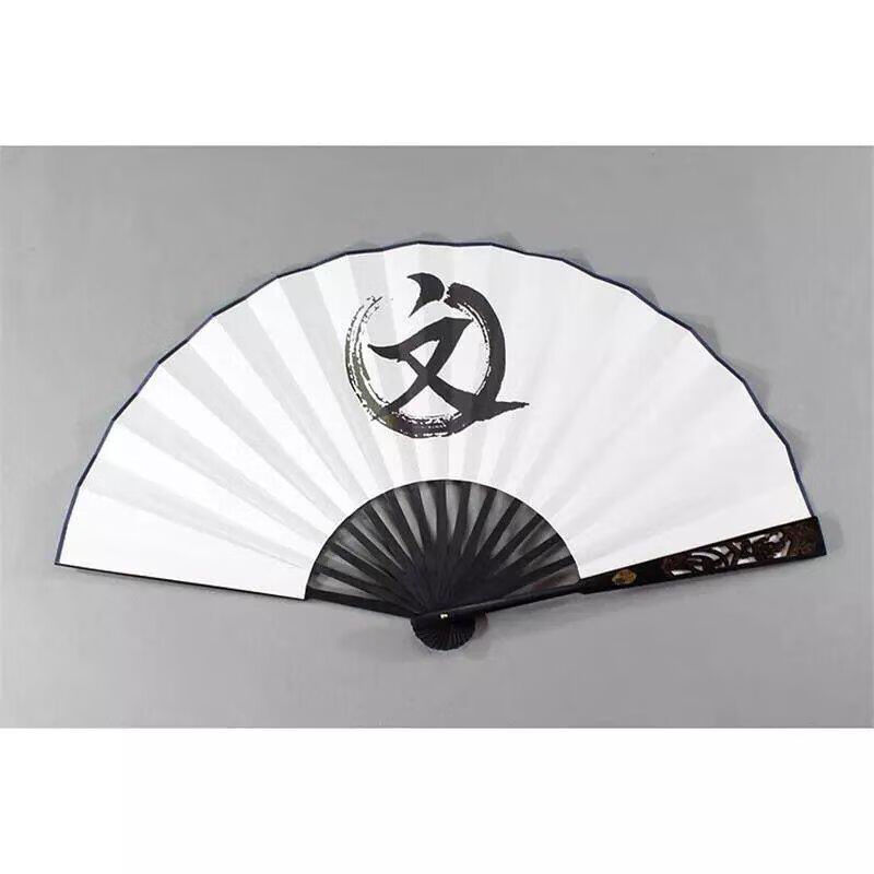 修文扇扇骨雕花扇子动漫畵江湖不良人通文馆张子凡宣纸和绢布款10寸