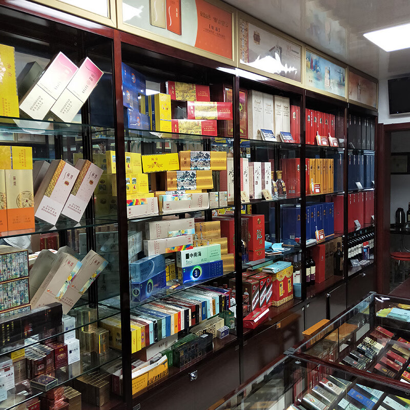 物品摆放架烟货架柜台烟柜展示柜收银台便利店市烟钢化玻璃烟柜货架