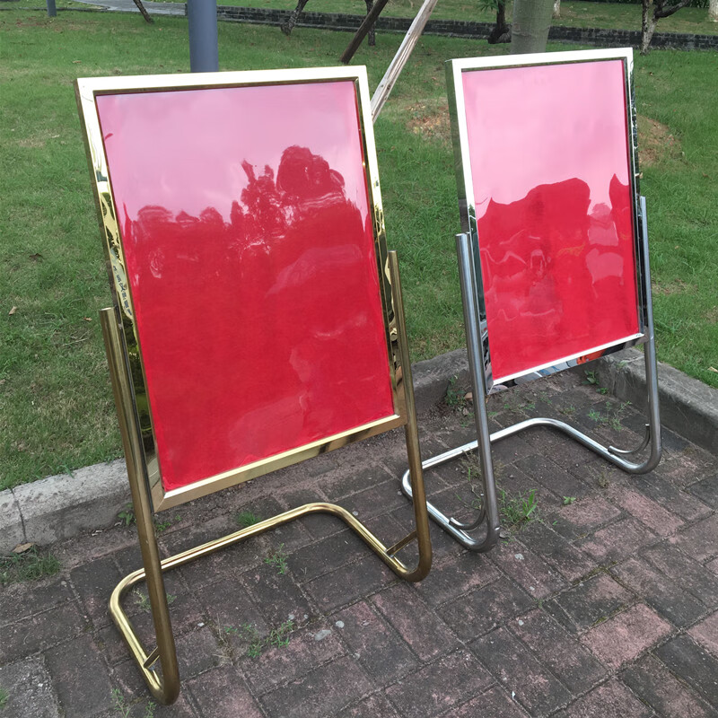 不锈钢l型脚指示牌水牌广告牌展示牌海报架迎宾牌钛金招聘立牌 大批量