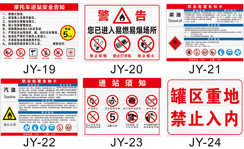 进站须知卸油操作规程标识罐区指示 管理制度卸油口限速5公里油库重地