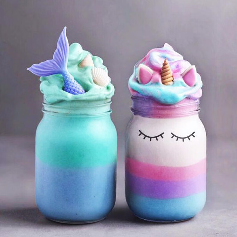 网红史莱姆独角兽起泡胶胖胖杯超大泥巴胶便宜少女心极限水晶气泡
