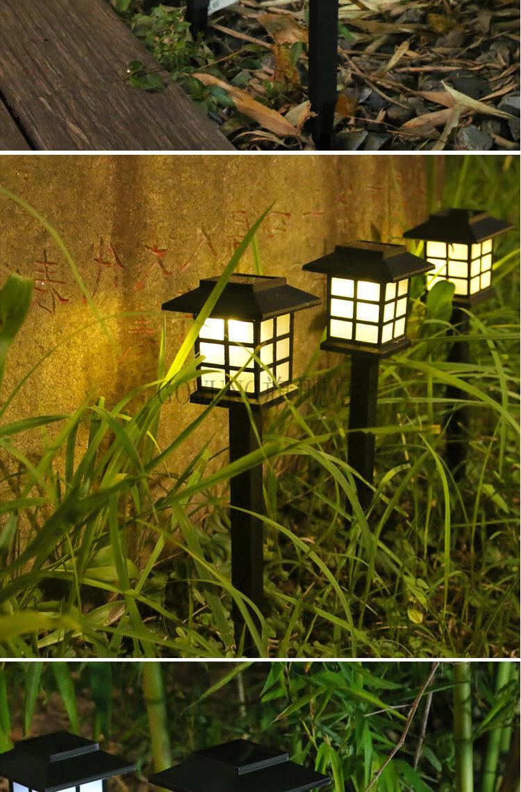 太阳能led草坪灯小房子灯迷你太阳能灯小宫灯庭院花园灯 太阳能庭院灯