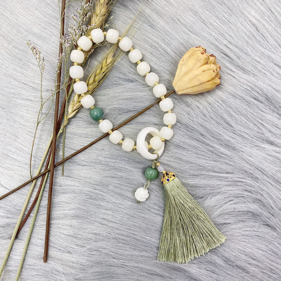 花间意原创古风白玉菩提根手持佛珠女文玩菩提子小红书同款手饰小红书