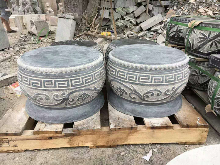 柱墩石柱顶石头墩子石雕柱基石仿古木柱底座空心包皮柱础石圆石墩