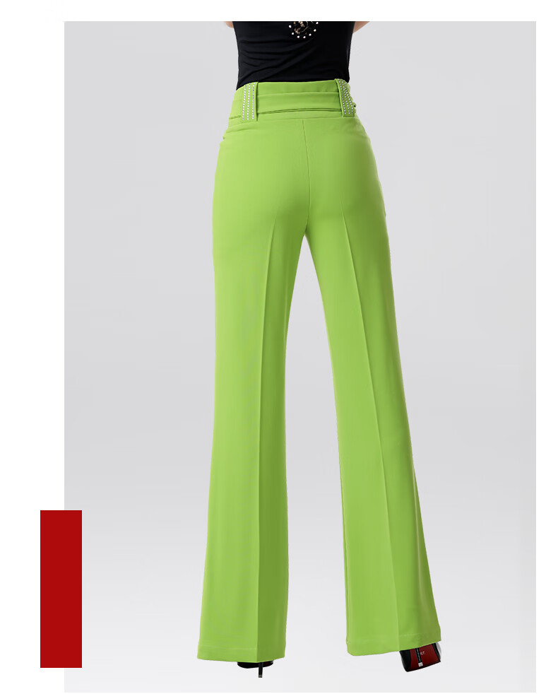 丹宝罗女舞裤 国标舞舞蹈裤女秋冬摩登舞新款飘带拉丁舞裤子吉特巴