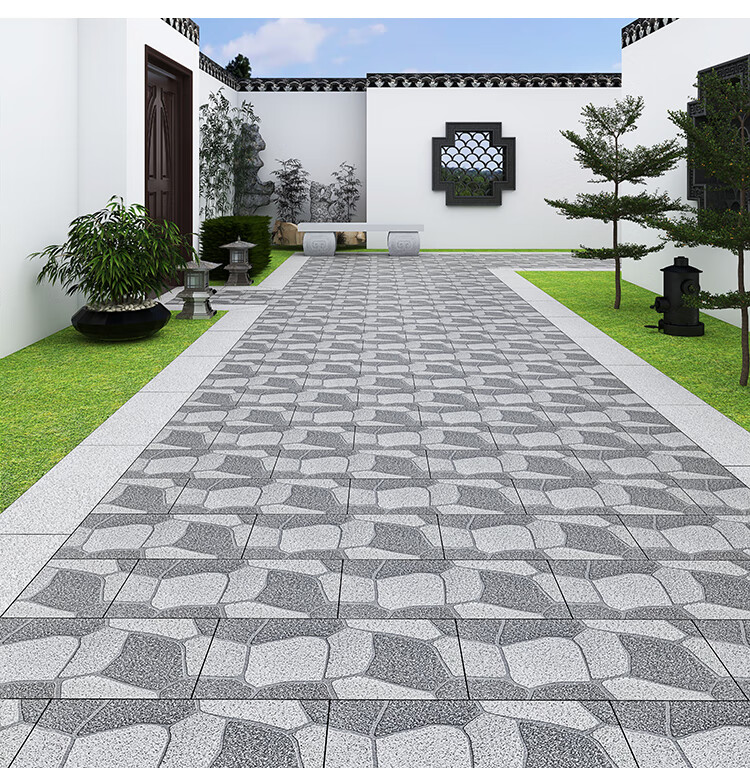 庭院地砖户外院子别墅花园地面铺凹凸鹅卵石300x600室外防滑瓷砖 d372