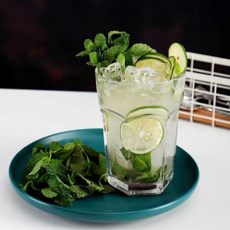 ins风网红莫吉托杯餐厅冷饮杯超大玻璃杯柠檬果汁杯水果茶杯800ml
