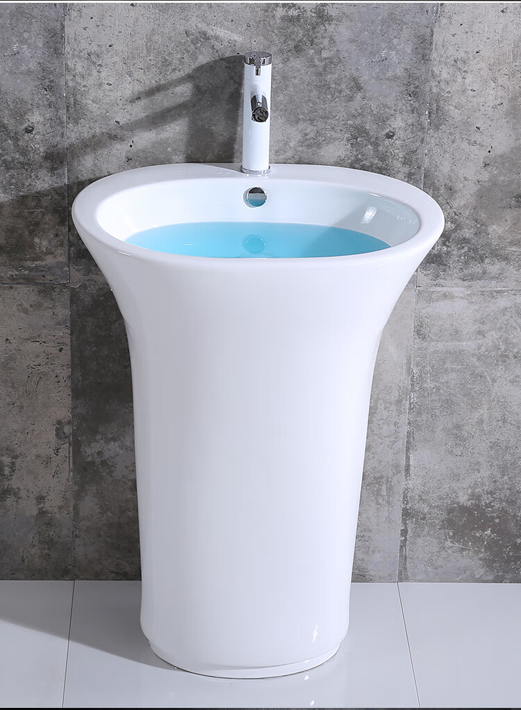 立柱盆一体式落地台盆洗手池卫生间阳台立式洗手盆脸陶瓷简约面盆 a款