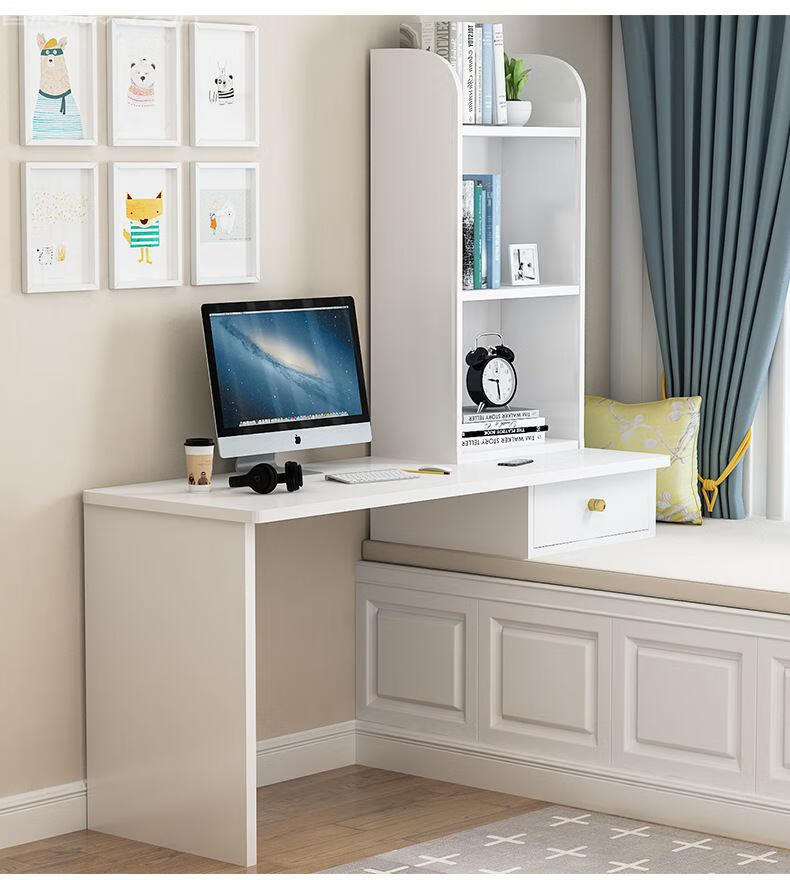 飘窗桌长短腿轻奢折叠飘窗电脑桌卧室阳台飘窗桌书桌榻榻窗台桌学习桌