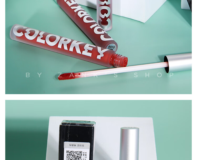 珂拉琪colorkey空气唇釉丝绒哑光clolorkey小黑镜面口红colourkeyp701