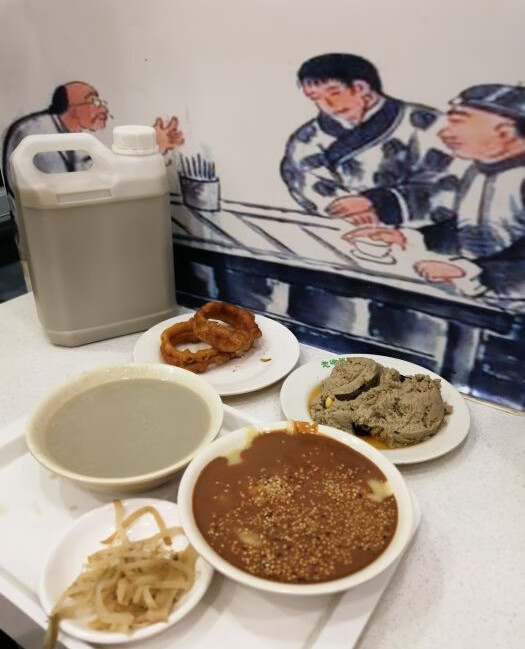 【京选】豆汁北京特产北京天坛老磁器口店焦圈咸菜 桶装5斤即食熟食