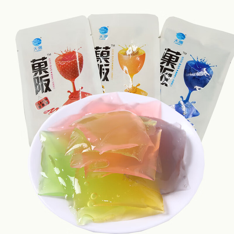天潮菓阪果味果冻片怀旧零食拖肥椰子肉一盒30包2盒60包30包一盒混装