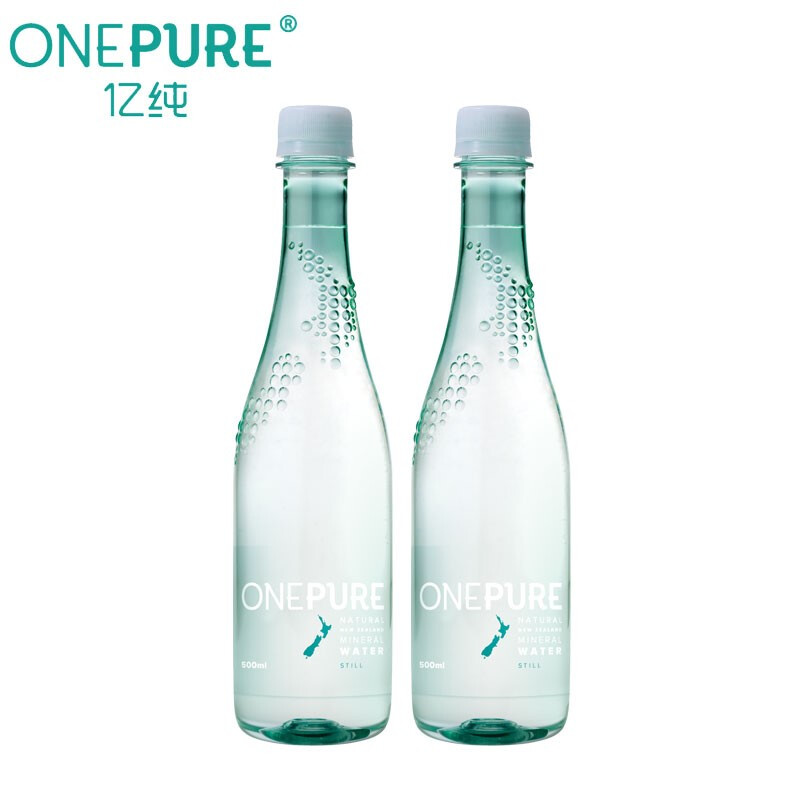 亿纯onepure新西兰天然矿泉水饮用水弱碱性进口水树脂瓶1500ml2瓶