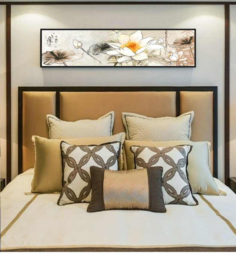 私语新中式床头画装饰画花鸟画卧室房间背景墙挂画水墨画现代壁画 l款