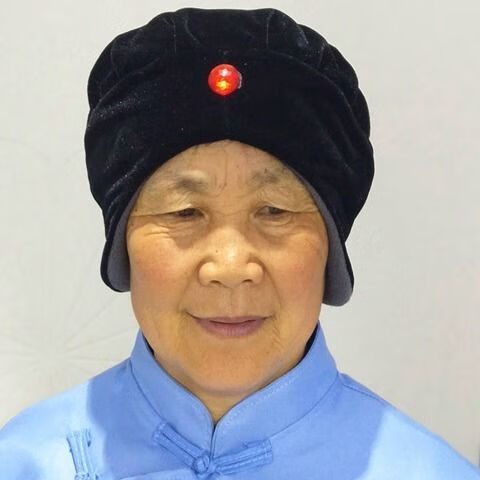 hotkeke老奶奶老款老太太帽子春冬款保暖帽表演老人帽黑色古老老年人