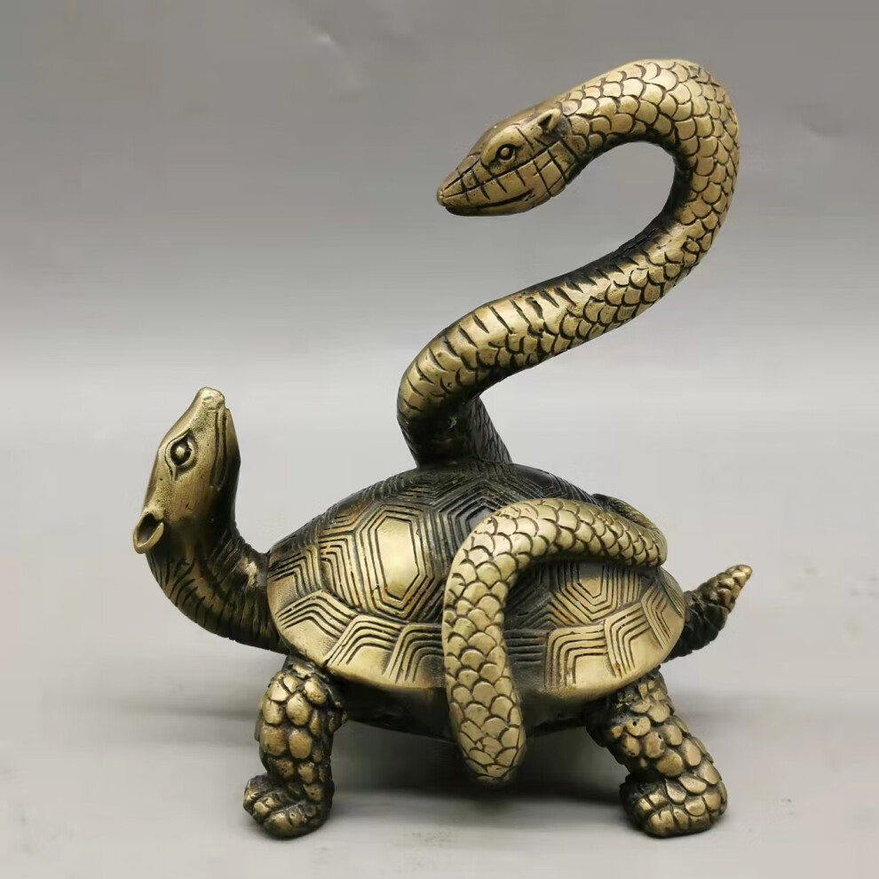 纯铜蛇摆件龟蛇生肖眼镜蛇灵蛇吉祥物玄武神兽工艺品创意礼品装饰