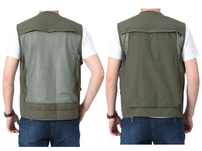 jeep吉普特价捡漏夏季薄款速干网眼马甲男士多功能口袋坎肩背心摄影