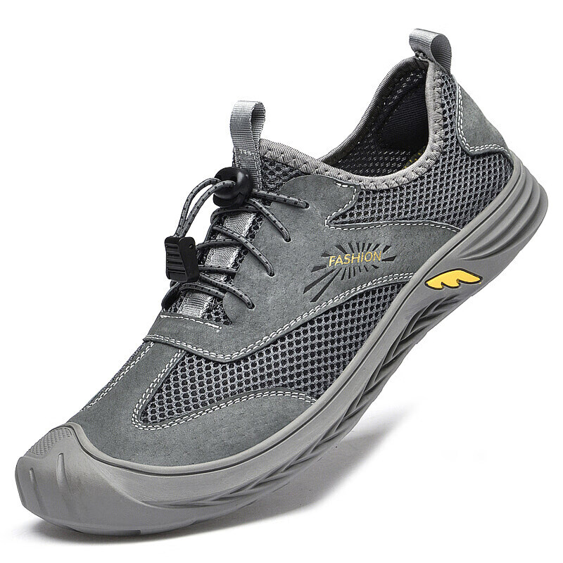 男鞋网面鞋夏季透气户外网布登山鞋运动休闲溯溪鞋寻潮人驾车凉鞋卡其