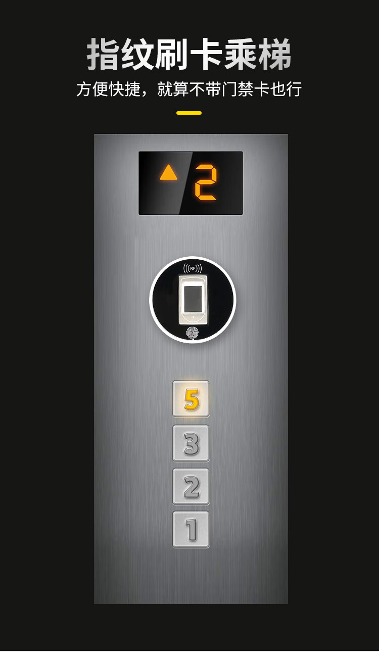 指纹密码识别梯控分楼层控制器刷卡内外呼不分层ic卡梯控门禁32层