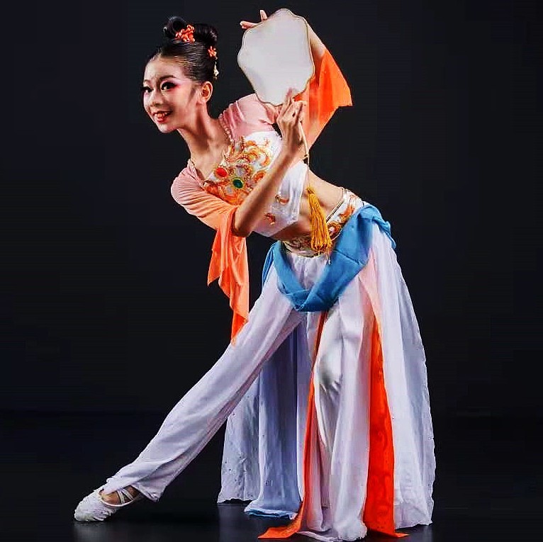 儿童古典舞服装儿童古典舞豆蔻梢头舞蹈服少儿扇子舞伞舞中国女童独舞