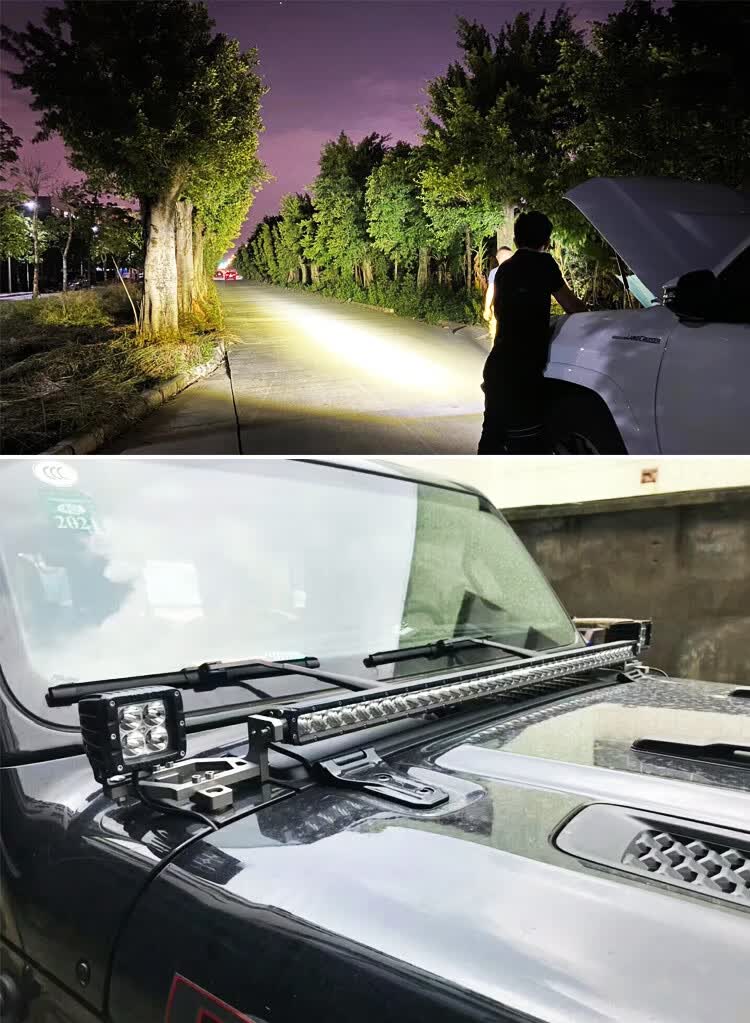 适用于越野汽车led长条灯中网射灯坦克300牧马人皮卡改装车顶灯前杠排