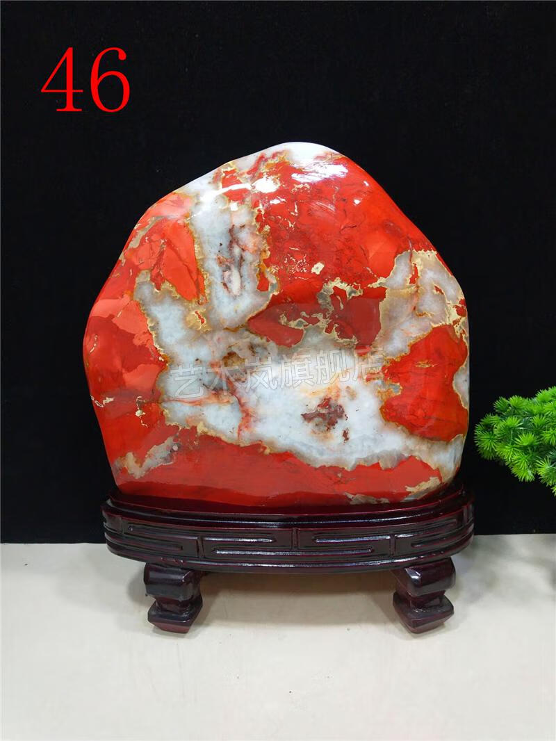 原石摆件上水石泰山石红色石头室内办公桌摆件 酒红色1号【图片 价格