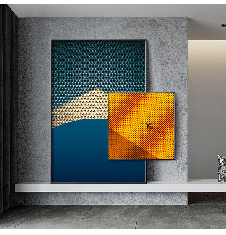 柏美莎视觉延伸空间感走廊尽头挂画创意组合建筑装饰画玄关壁画现代