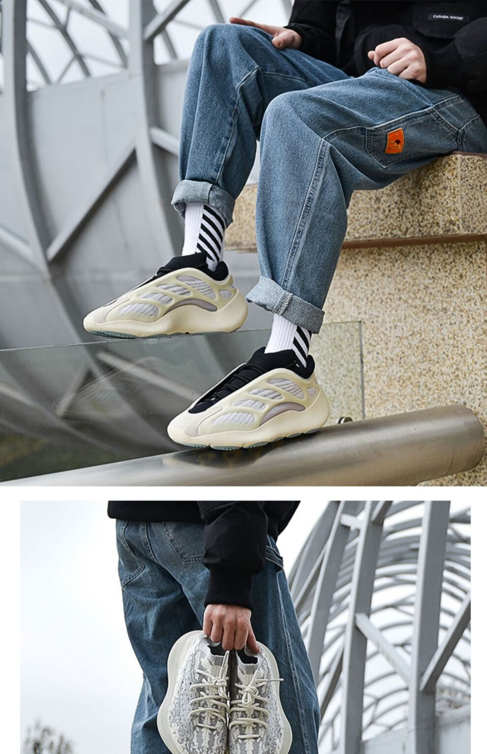 【官方旗舰】椰子鞋700v3异形男鞋极光蓝夏季老爹鞋潮女鞋 l-700v3黑