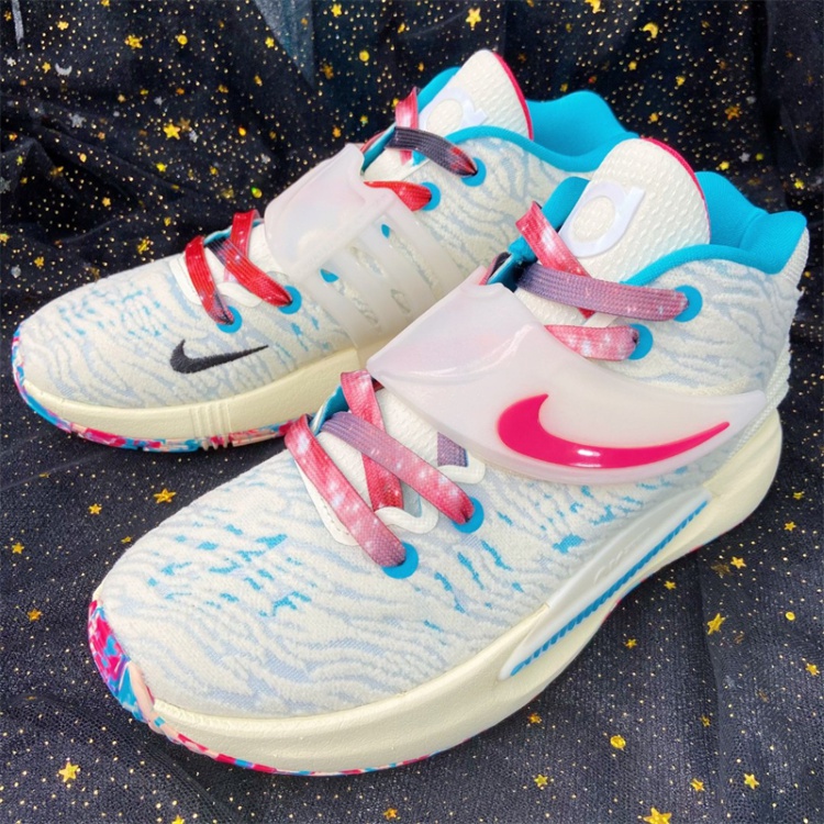 适配kd14 ep""aquafresh杜兰特14白蓝红色鸳鸯腰果花夜光鞋带 good