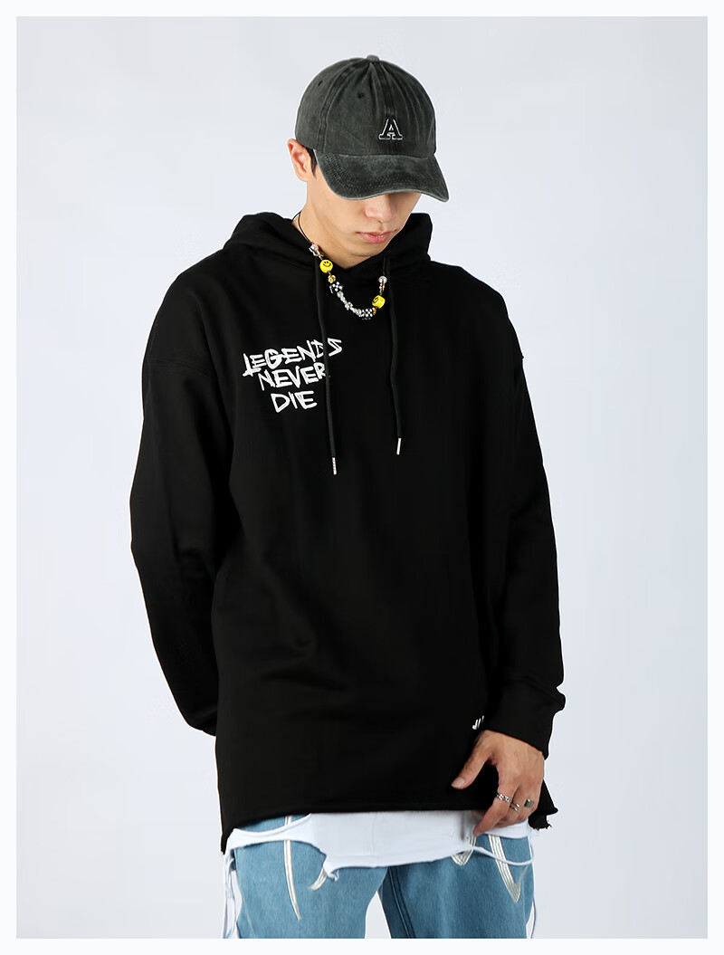 vlone x juicewrld人像合作大v印花帽衫街头嘻哈男女大码美式卫衣