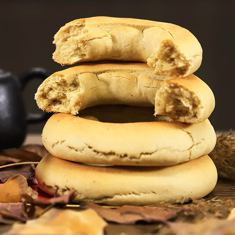 月亮酥油豆点心馍馍休闲零食小吃2000g王月亮5个荞面圈圈5个