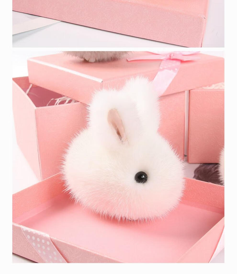 装死兔 水貂毛小兔子包包挂件迷你玉兔女包挂饰小号装死毛绒兔萌萌