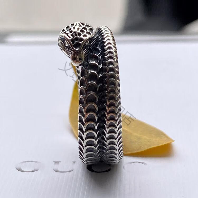 老凤凰 古家灵蛇戒指925银双g情侣男女同款个性做旧嘻哈复古戒指义珏