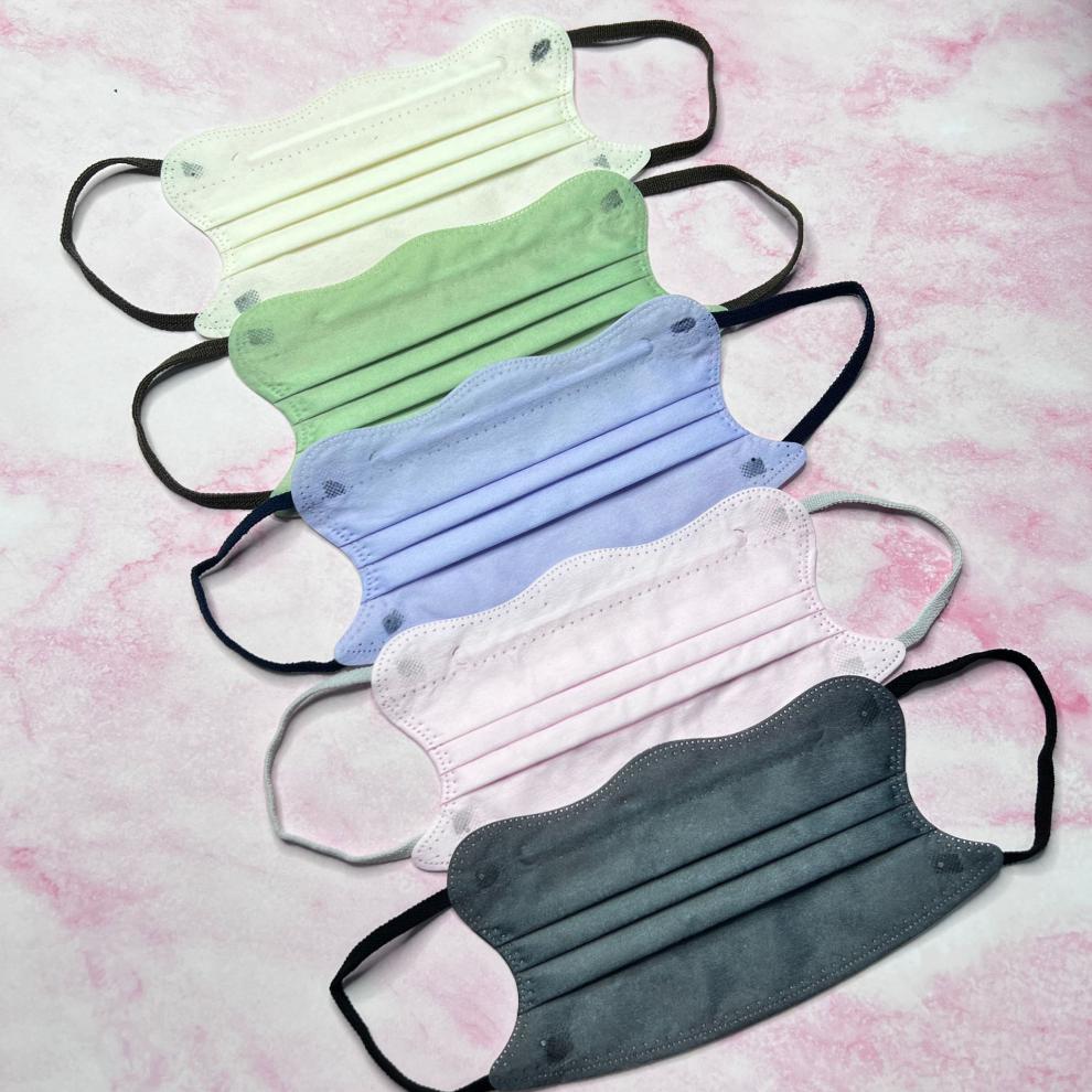 一次性防护波浪日本小颜v脸口罩成人美颜莫兰迪face mask 小颜四号(50