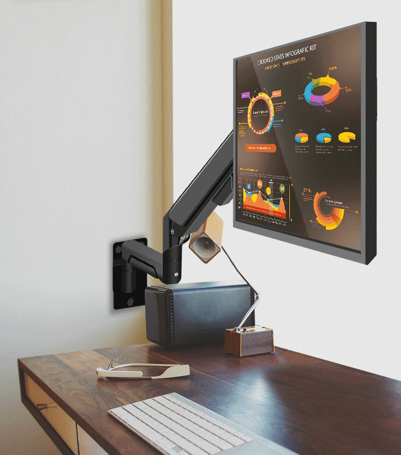 虞友显示器支架臂电脑显示屏通用万向伸缩旋转壁挂架挂墙上27291032寸