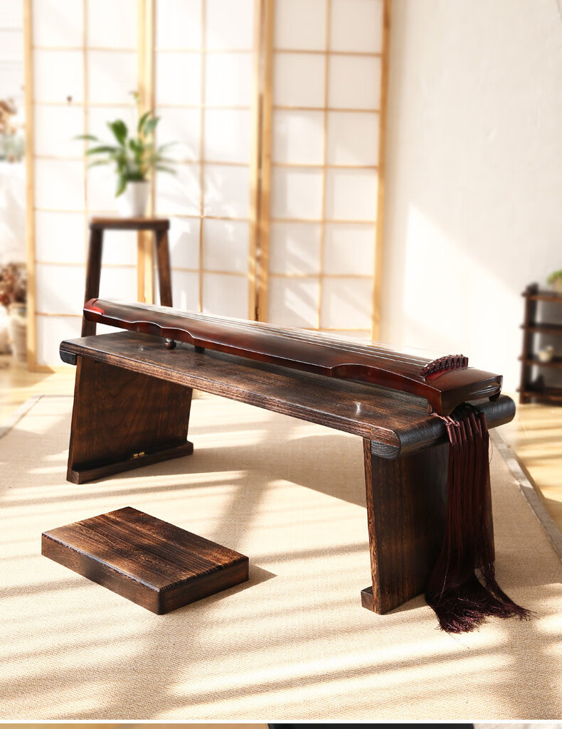 可折叠桐木古琴桌凳禅意共鸣矮琴桌便携式古筝桌中式国学桌书法桌