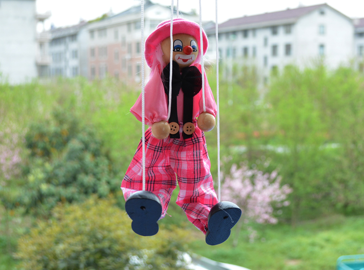 木偶娃娃提线木偶 海盗拉线人偶小丑木吊线匹诺曹玩偶幼儿园道具儿童