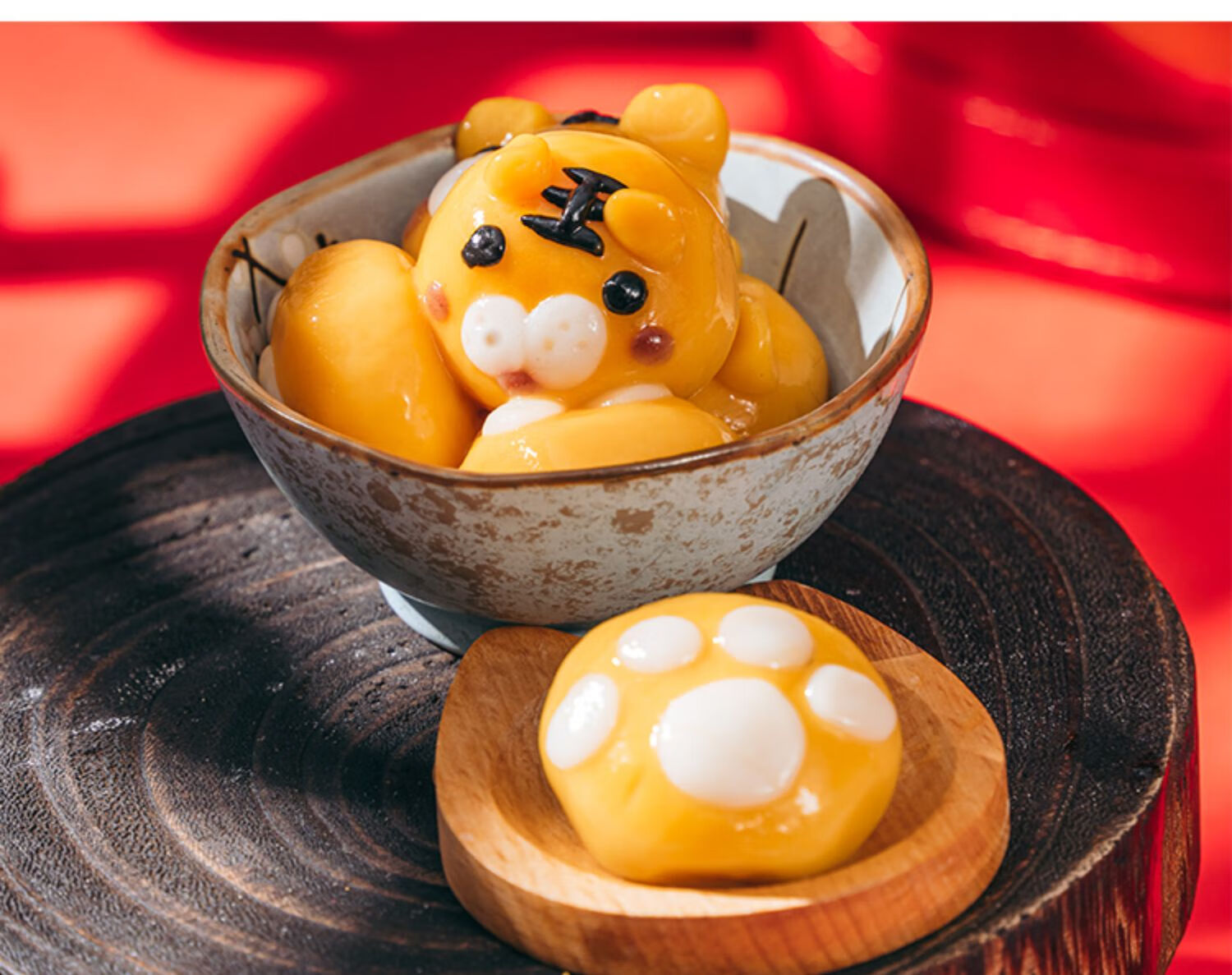 小老虎汤团爱稞老虎汤圆动物卡通汤圆虎年水煮元宵儿童黑芝麻两盒虎虎