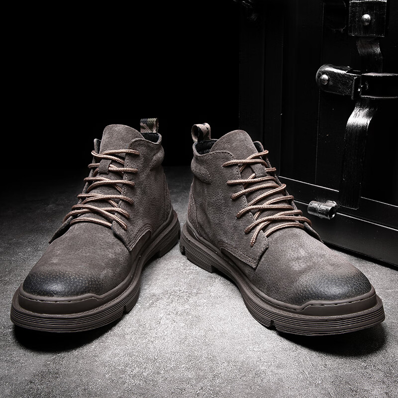 名曼男生马丁靴马靴男2020秋季新款风高腰高邦工装靴男士短靴中帮百搭