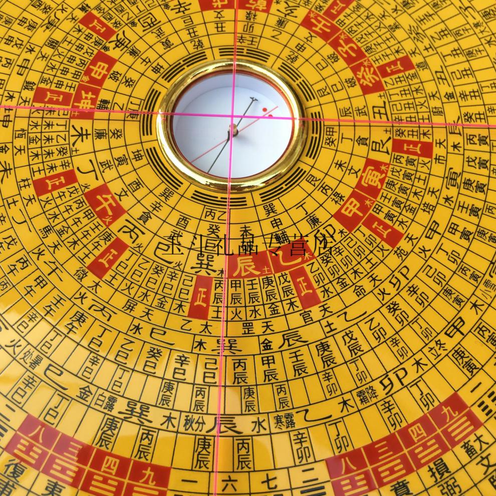 正宗三元罗盘集福堂正宗纯铜罗盘高精度9寸三元三合综合盘随身小罗盘