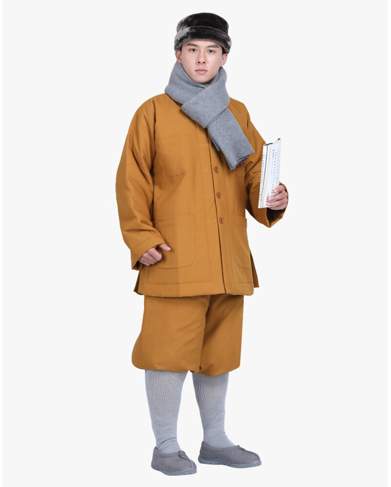 衣普西隆 僧衣僧服男冬季上衣加裤子套装加厚棉保暖僧服棉衣袄短褂 土