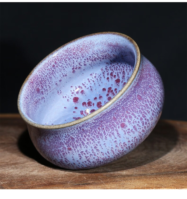 道诣堂 李胜强杨晓平亲制 钧瓷窑变功夫茶杯 单杯陶瓷茶具主人杯 陶瓷