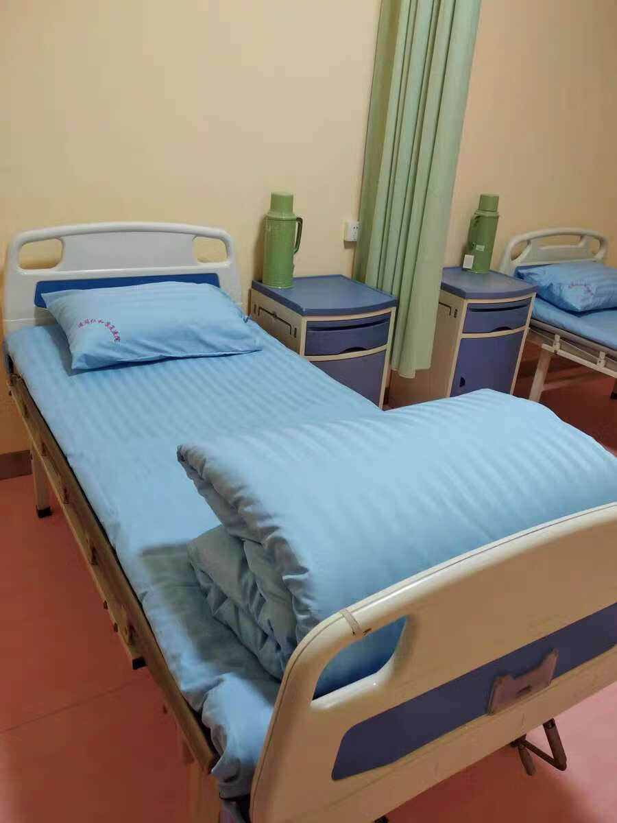 单人医院诊所病床用床罩养老院护理院单人床用床单全棉花睡神蓝条健康