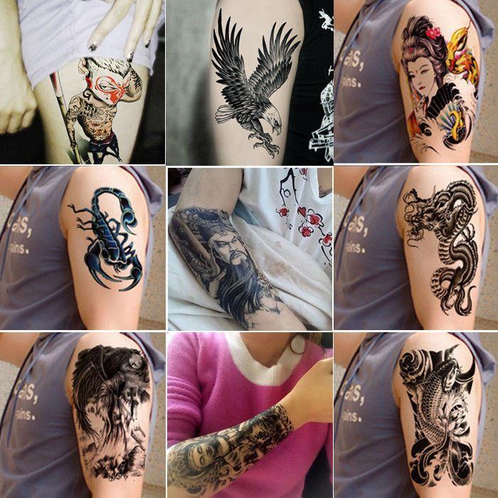 佑姝纹身贴半臂男女纹身贴防水手臂大腿胸前后背刺青社会血狼头关公