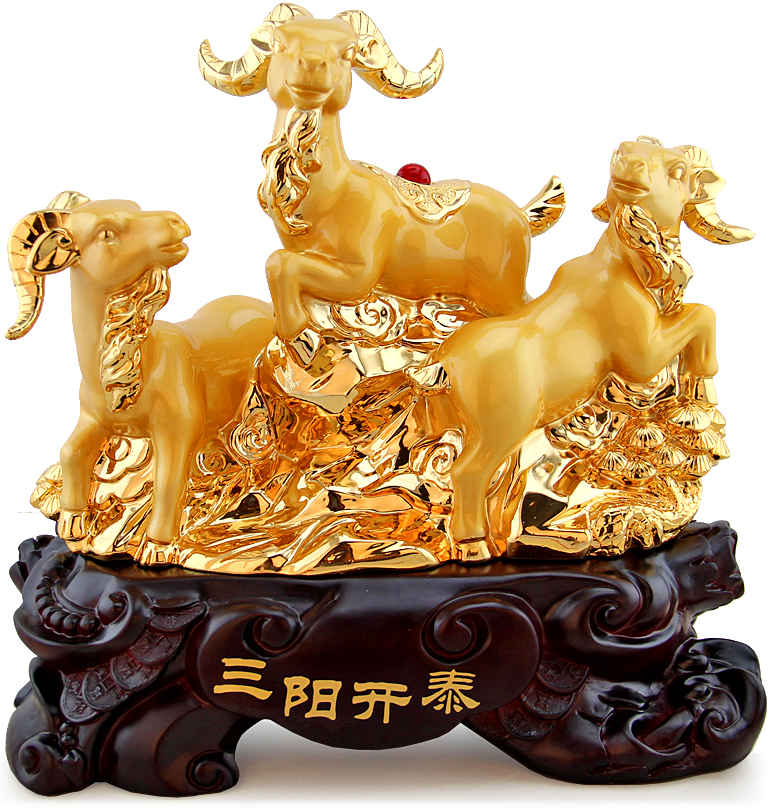 开业礼物送领导朋友长辈三羊开泰摆件风水生肖羊三阳开泰羊装饰玄关
