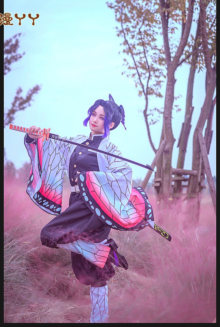 cos服袜子鬼灭之刃cos鬼杀队队服虫柱蝴蝶忍cosplay