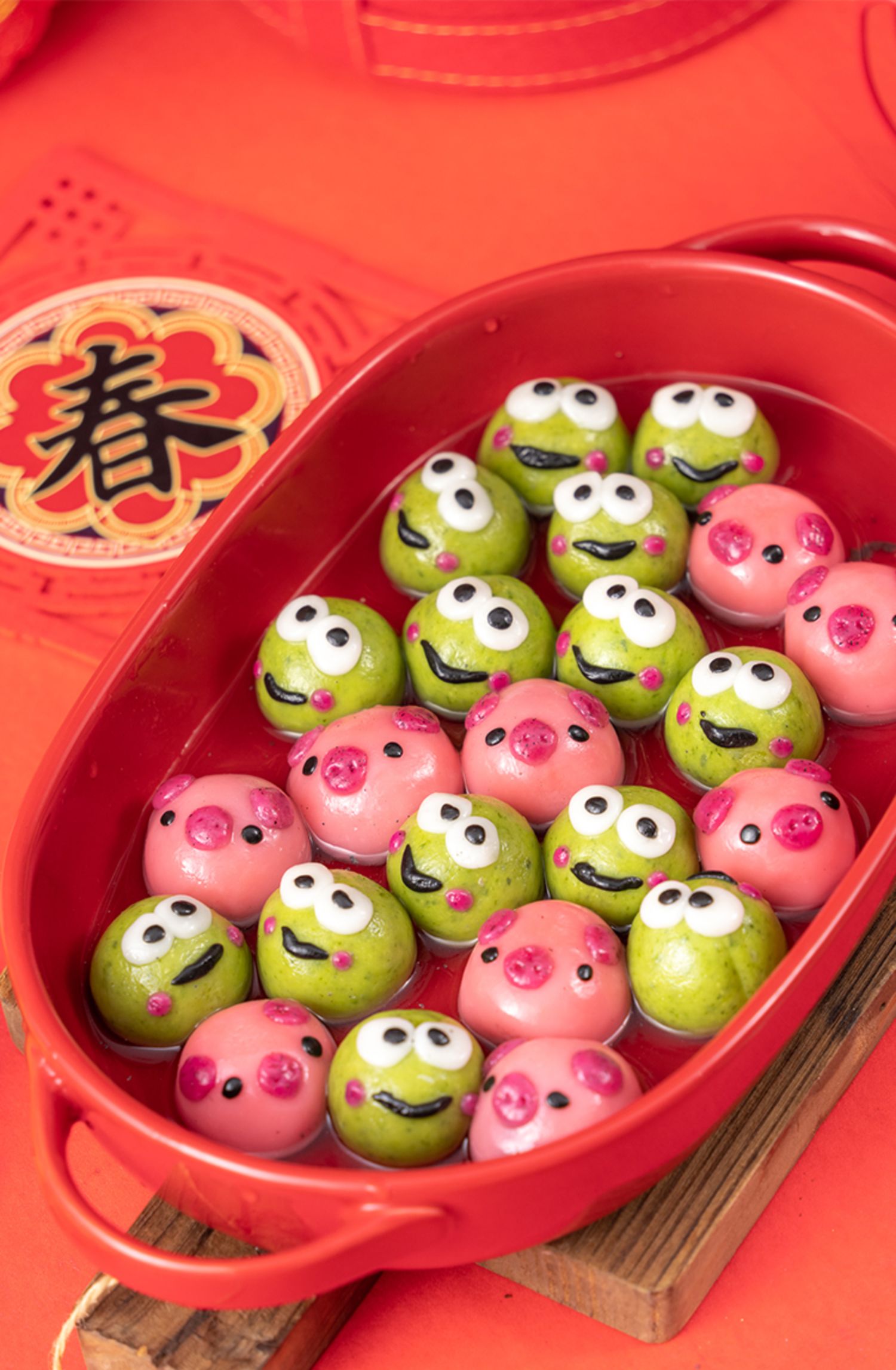 小老虎汤团爱稞老虎汤圆动物卡通汤圆虎年水煮元宵儿童黑芝麻两盒虎虎